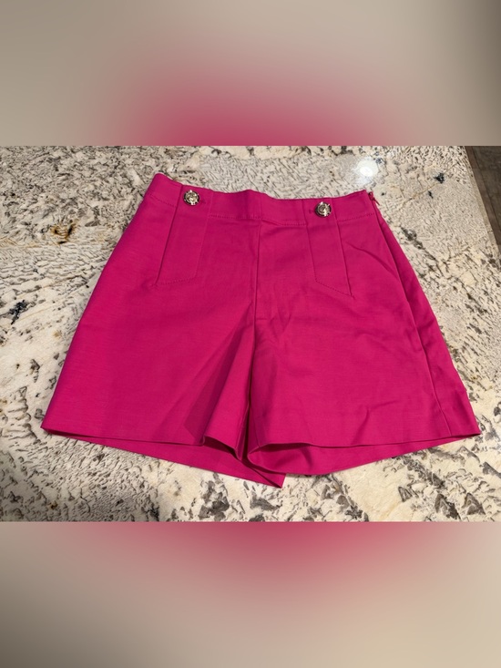 Ann Taylor Pants - Ann Taylor Fuchsia High-Waist Tailored Shorts Zip Side Nautical Boat Vacation